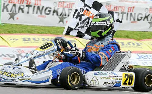 Cian Fothergill was pipped on the last corner of the race of the Leopard Lite category at the State Championships in Mackay. Cian Fothergill was pipped on the last corner of the race of the Leopard Lite category at the State Championships in Mackay.